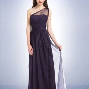 Bill Levkoff Purple One-Shoulder Dress